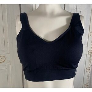 Puma Black Seamless Sports Bra Size L Low Impact Athletic Bra Activewear